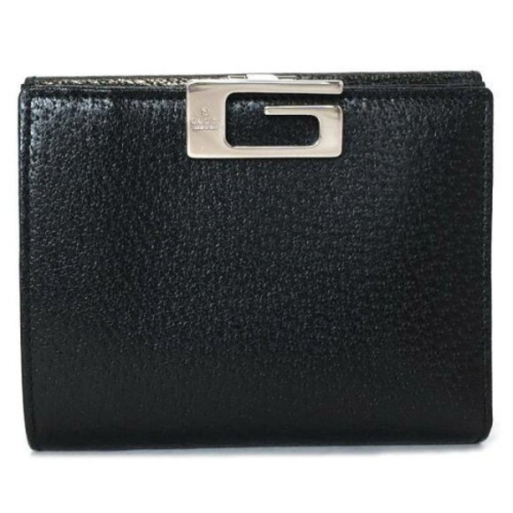Gucci wallet bi fold double hook black leather G clip - Picture 1 of 1